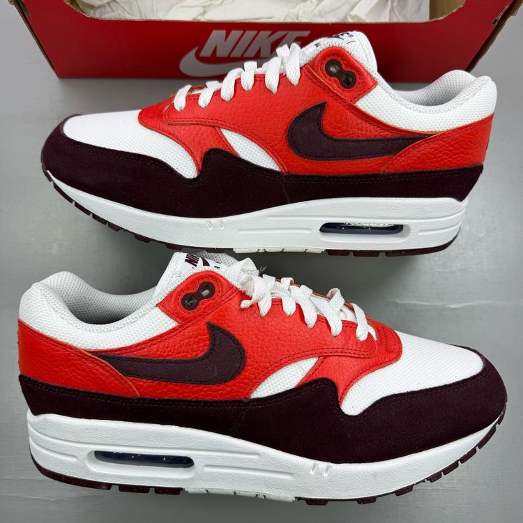 Immagine di Nike Air Max 1 Size UK 9 Summit White Burgundy Crush Men's Trainers FN6952-102 6