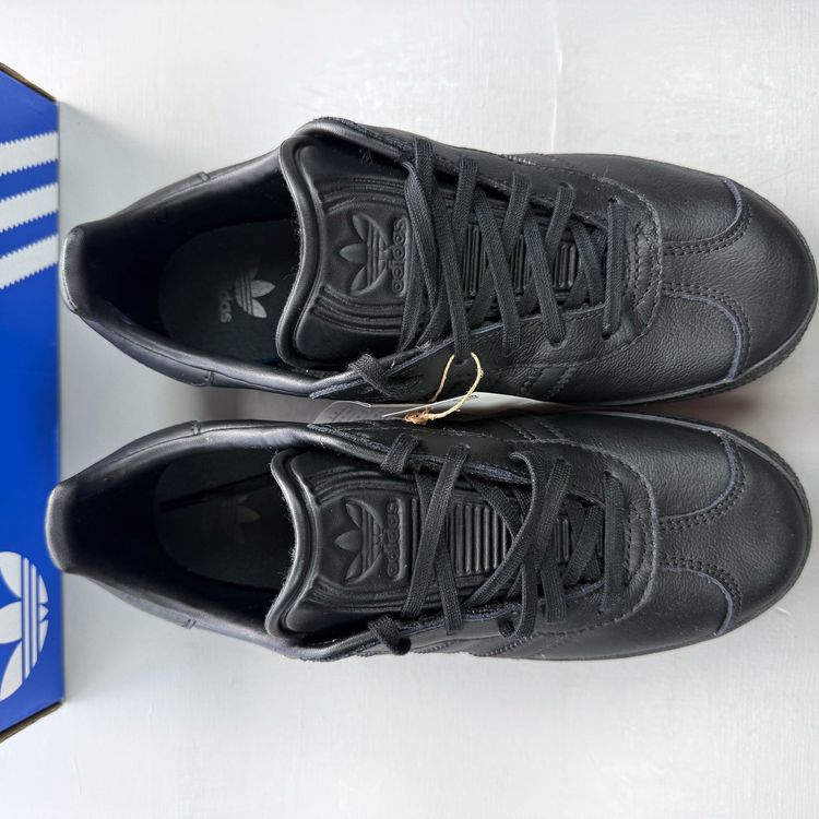 Adidas Originals Gazelle Size UK 3.5 Triple Black Leather Junior Trainers BY9146 image 9