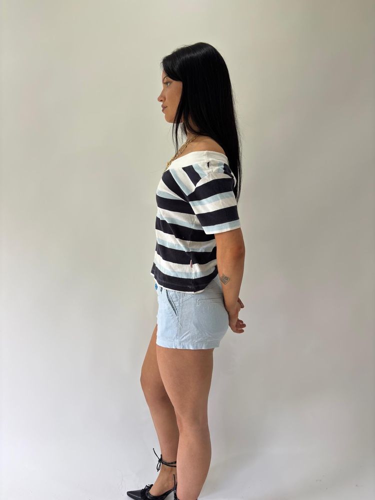 sailor drop | extra small blue mini shorts image 3