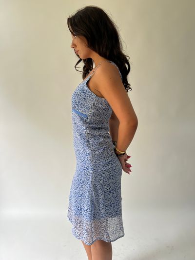 🪡SATC drop | medium blue patterned dress 6