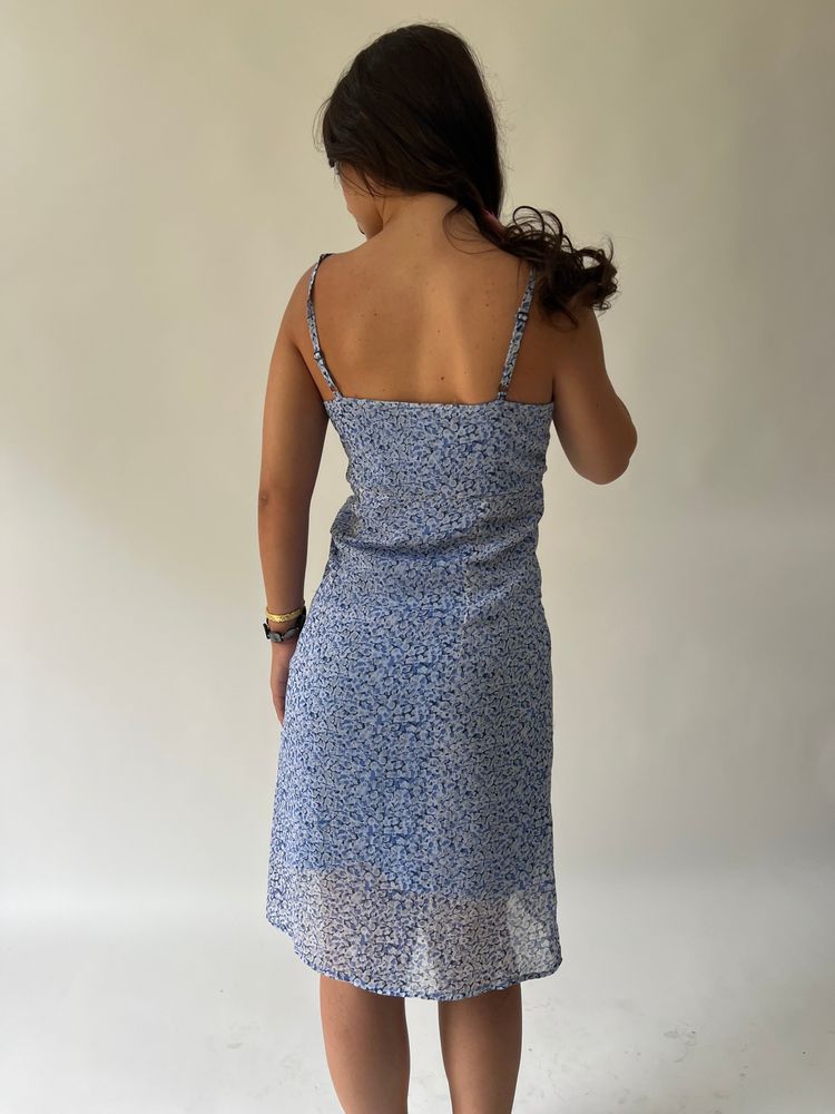 🪡SATC drop | medium blue patterned dress 3