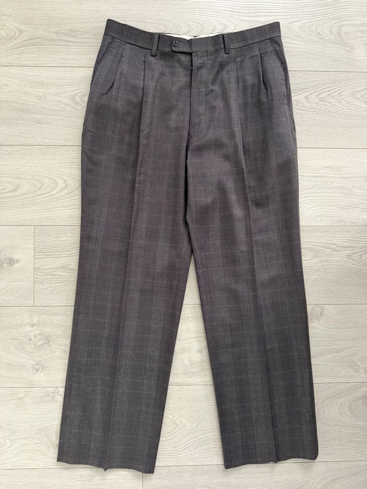 Dior 1980s Double Pleat Check Pattern Pants Taupe Mauve - Size 34 Waist image 5