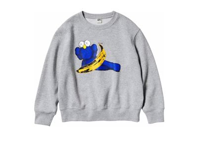 KAWS X UNIQLO WARHOL GRAPHIC BANANA SWEATSHIRT GREY