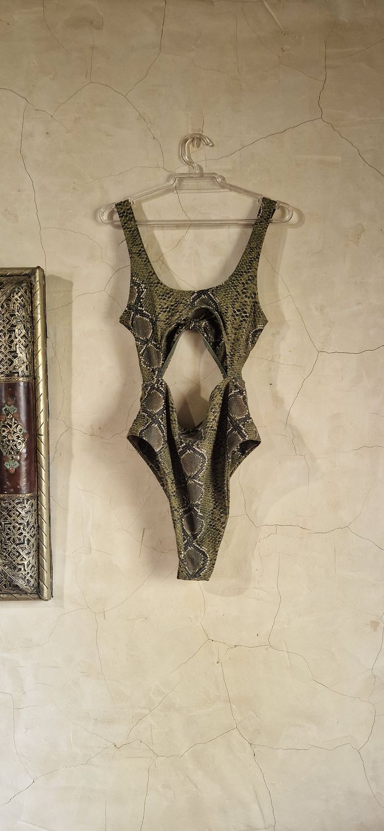 Snake Print Cut-Out One-Piece Swimsuit image 2