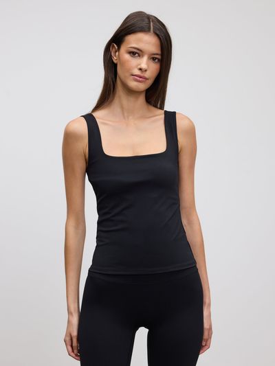 Arne - Womens Active Square Neck Vest - Black