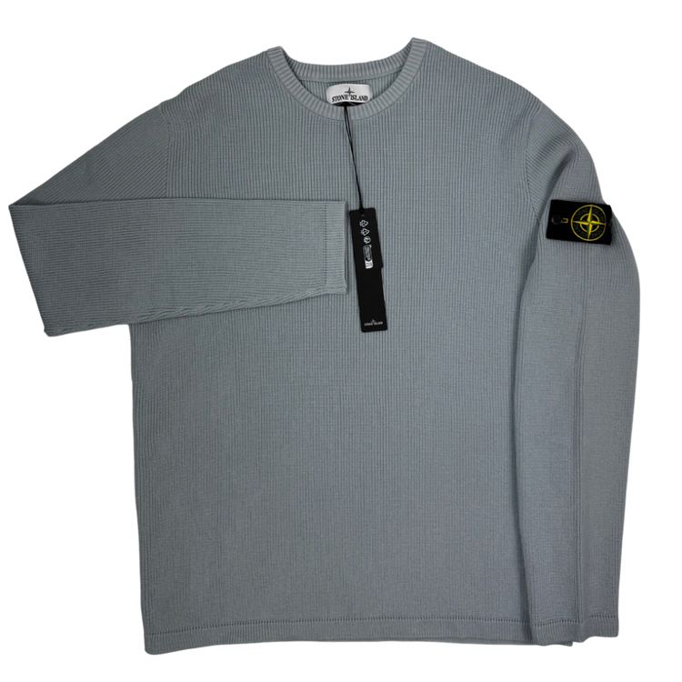 Jersey Stone Island de punto cuello redondo azul hielo - talla XL image 1