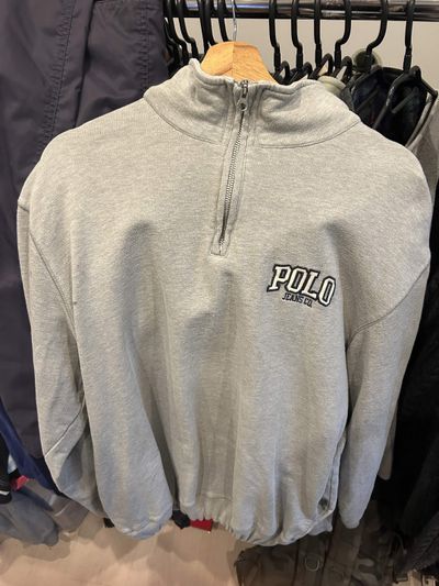 Vintage Polo Jeans Co. Grey Quarter-Zip L