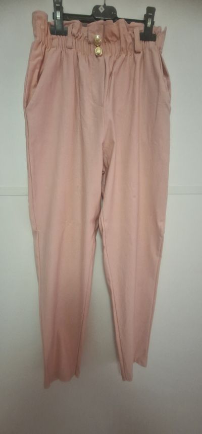 Pink High-Waisted Pants