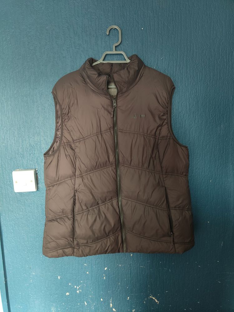 Brown Sleeveless Puffer Vest