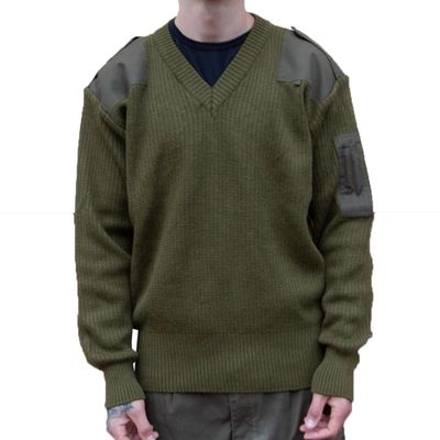 Military Style Olive Green Sweater