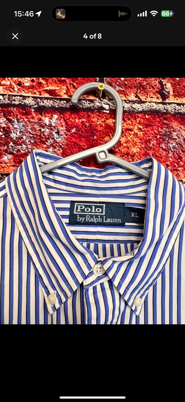 Immagine di Polo Ralph Lauren Shirt Men’s XL Blue White Stripe Cotton Long Sleeve Button  2
