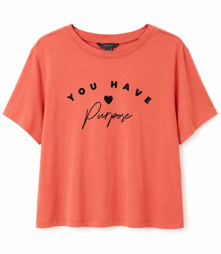 Other Coral Short Sleeve T-Shirt With Text Print product image