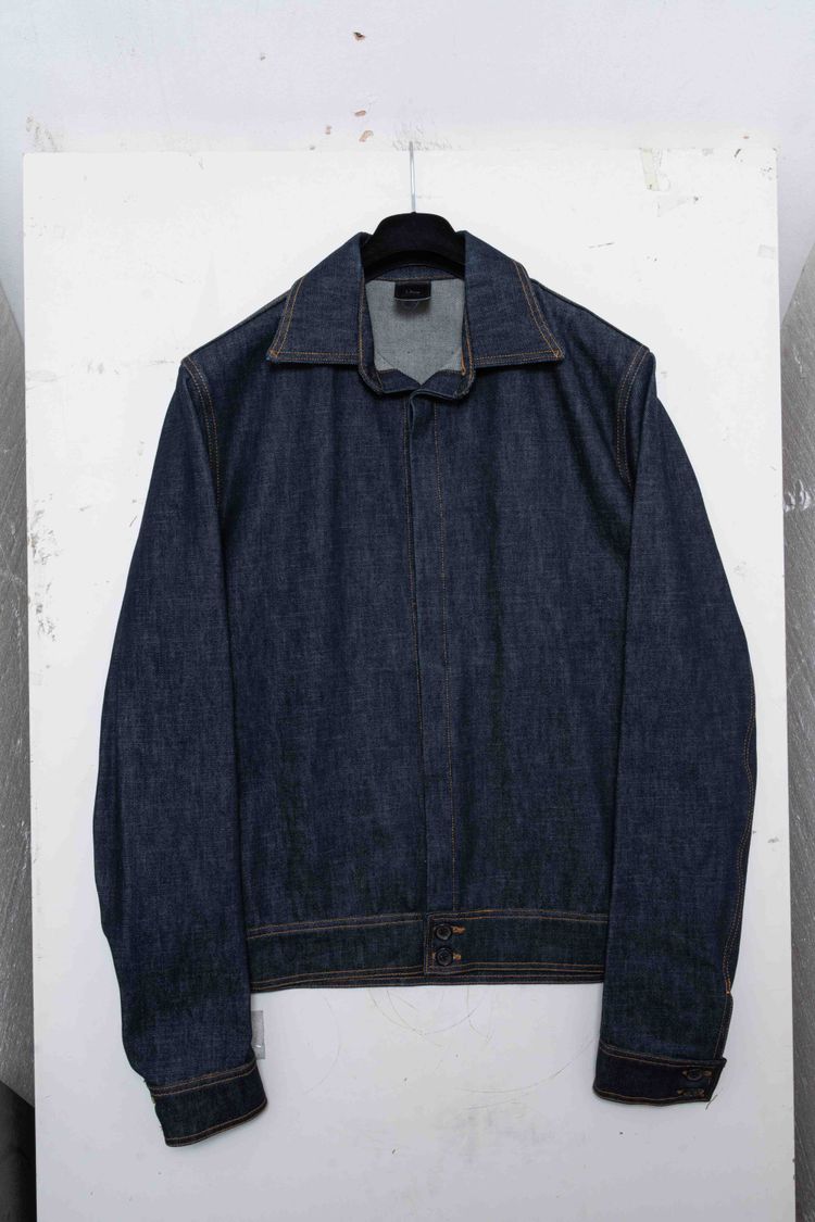 Dior Homme Raw Indigo Denim Hidden-Placket Blouson Jacket