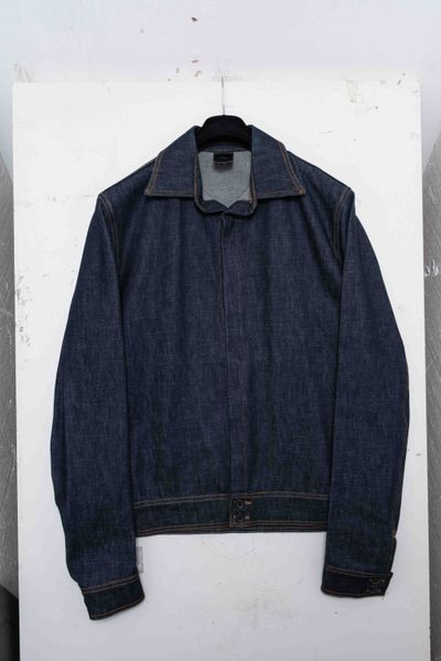 Dior Homme Raw Indigo Denim Hidden-Placket Blouson Jacket
