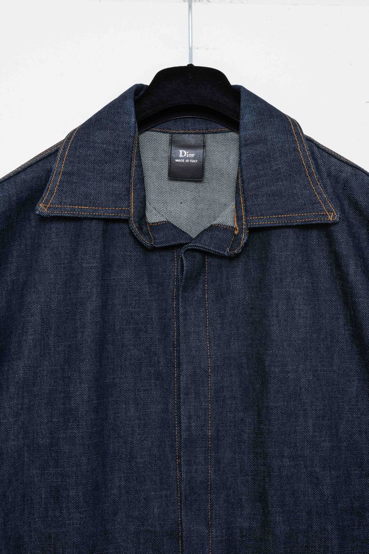 Dior Homme Raw Indigo Denim Hidden-Placket Blouson Jacket image 13