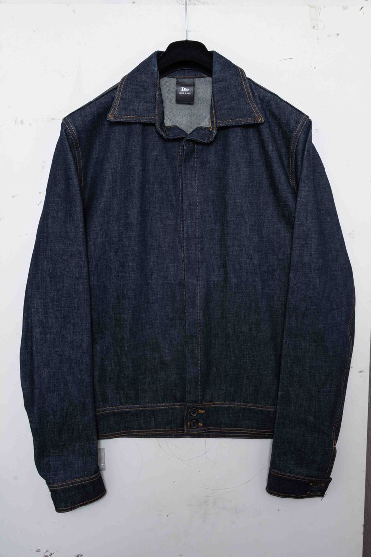 Dior Homme Raw Indigo Denim Hidden-Placket Blouson Jacket image 5