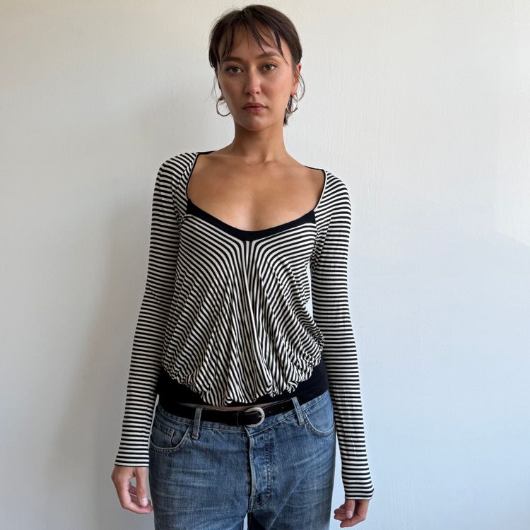 Max Mara striped slouchy top - Size S image 1