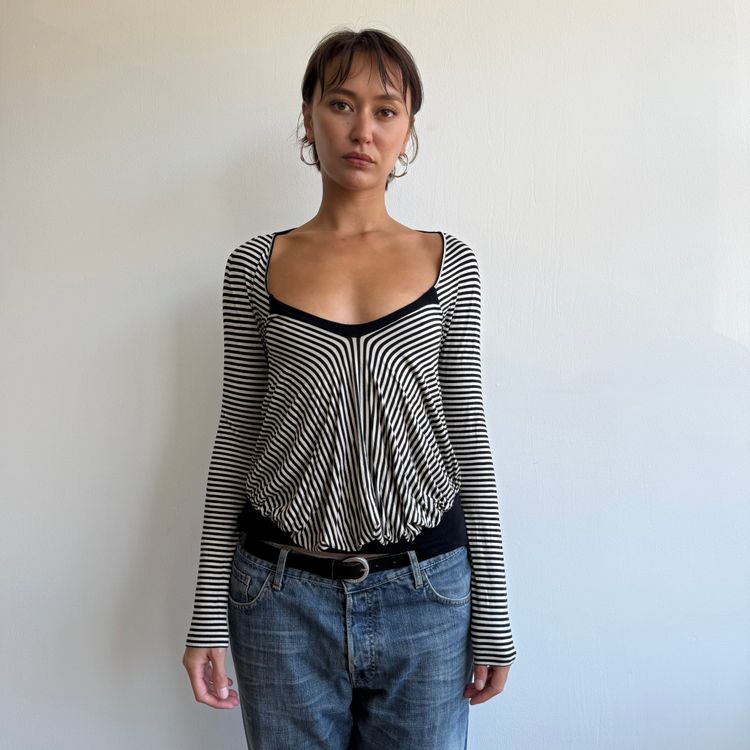 Max Mara striped slouchy top - Size S image 9