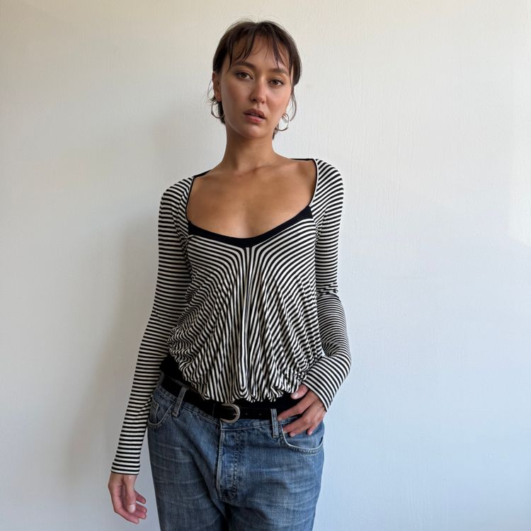 Max Mara striped slouchy top - Size S image 3