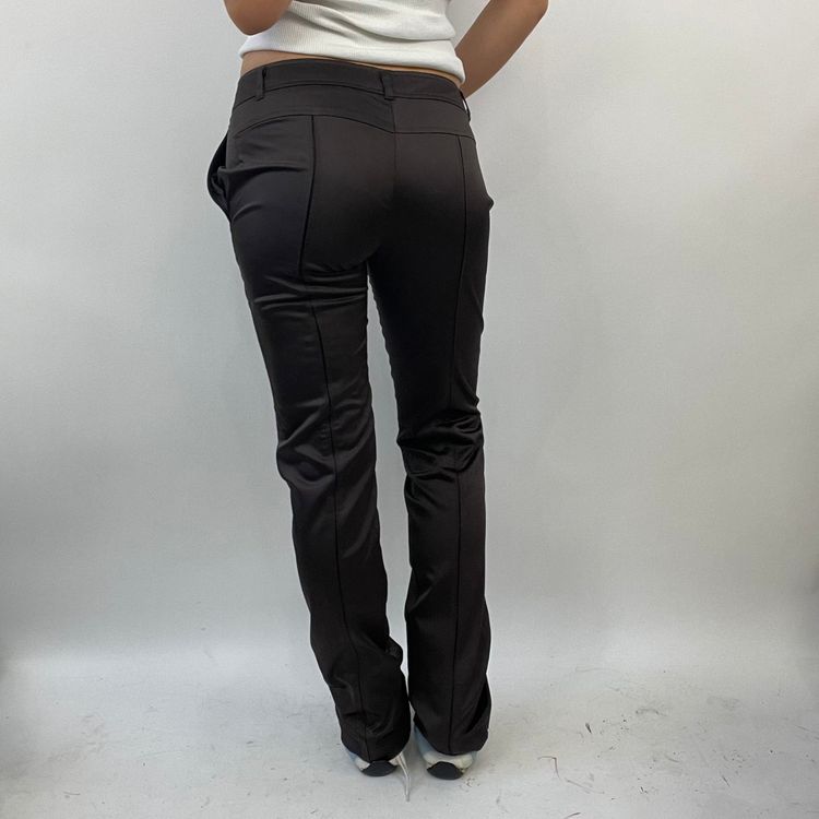 💚 FUTURECORE DROP | small brown silky trousers with double button image 3