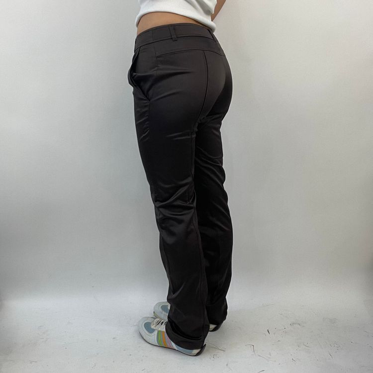 💚 FUTURECORE DROP | small brown silky trousers with double button image 5