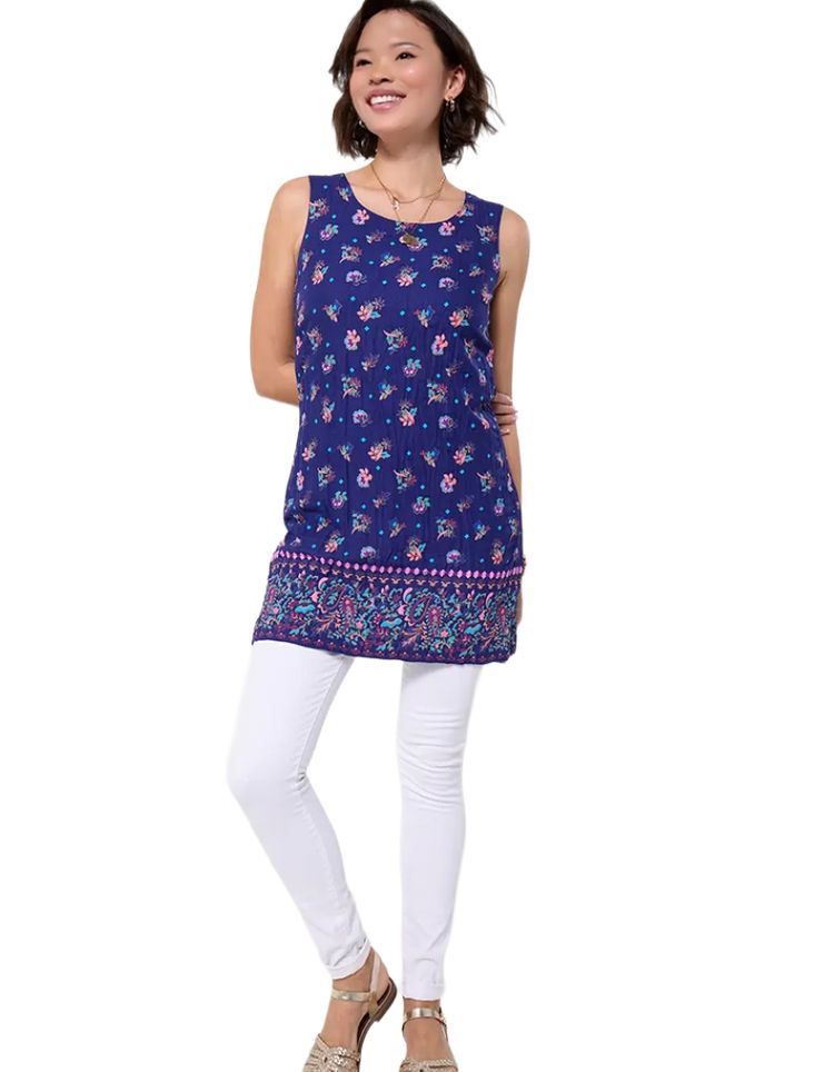 Women's Statement Reversible Tunic Top In Purple 2