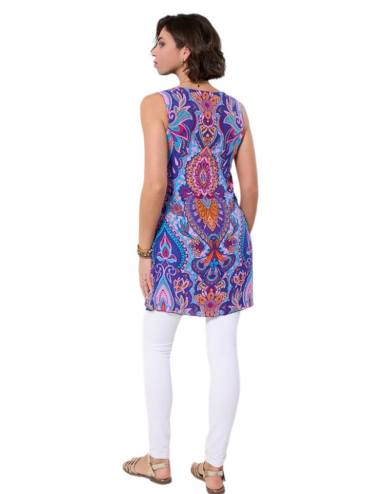 Women's Statement Reversible Tunic Top In Purple 4