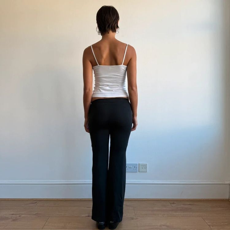 Black Adidas 3 stripe wide leg yoga pants - Size XXS/XS image 2