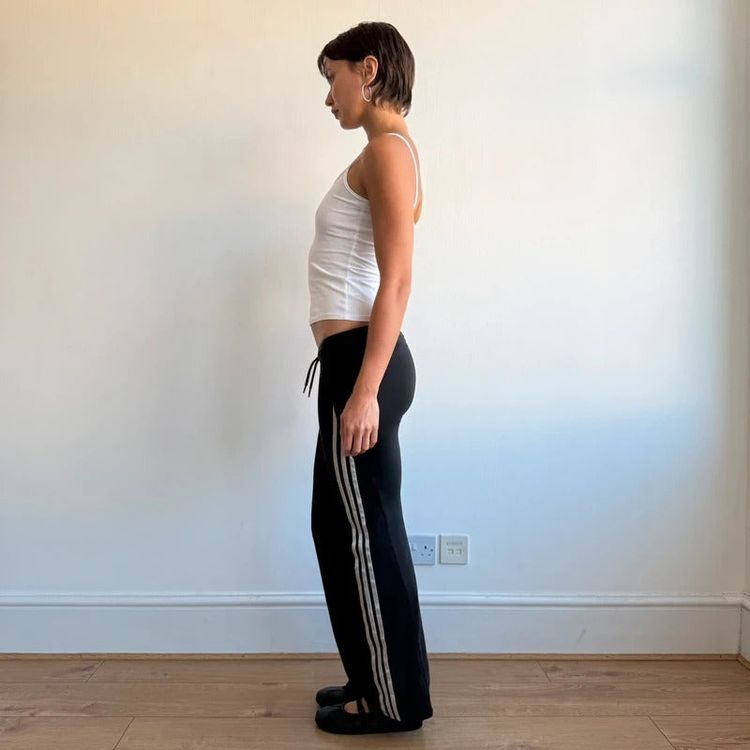 Black Adidas 3 stripe wide leg yoga pants - Size XXS/XS image 4