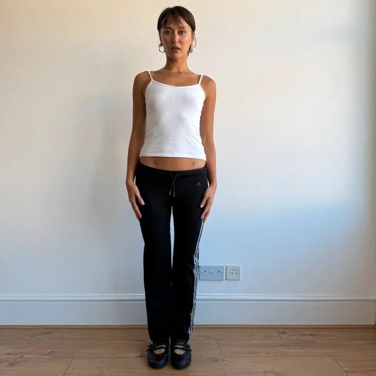Black Adidas 3 stripe wide leg yoga pants - Size XXS/XS image 1