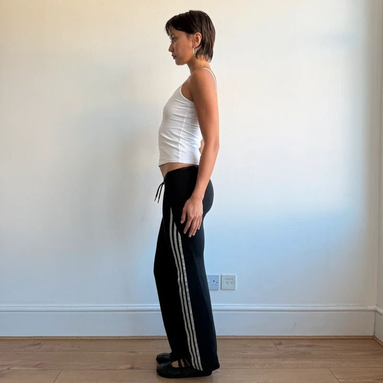 Black Adidas 3 stripe wide leg yoga pants - Size XXS/XS image 9