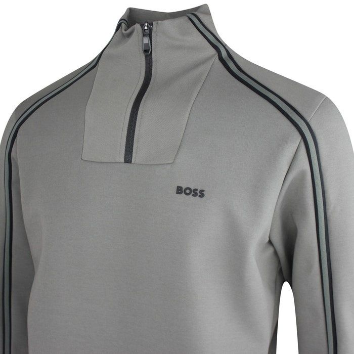 BOSS grey quarter-zip sweatshirt