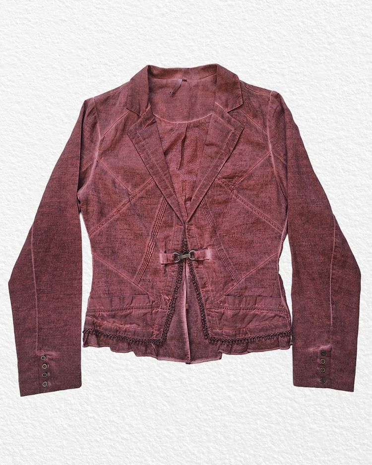 Burgundy Women'S Blazer Jacket