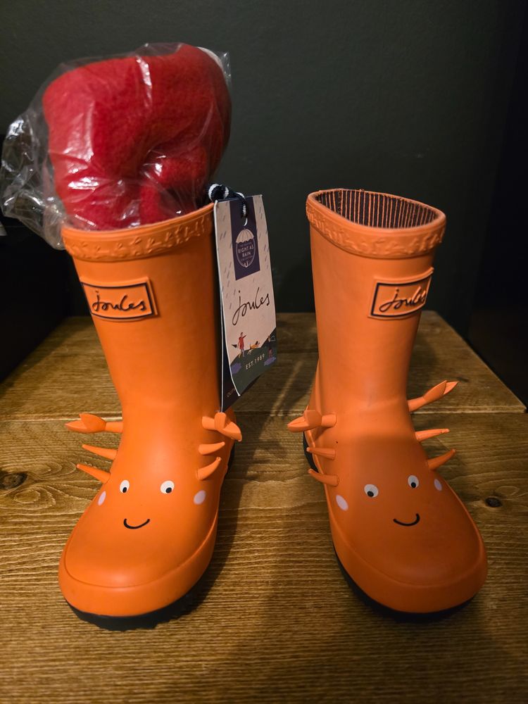 Joules Orange Kids Rain Boots
