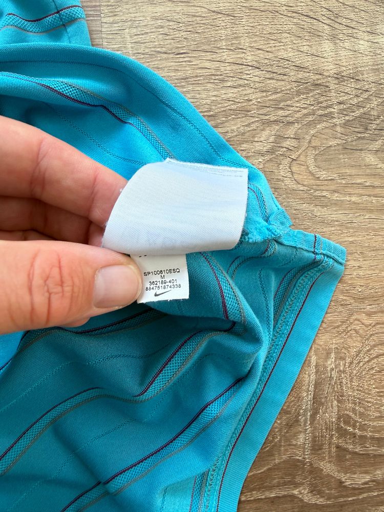 Teal/Purple Striped Nike Golf Polo Shirt (M) image 5