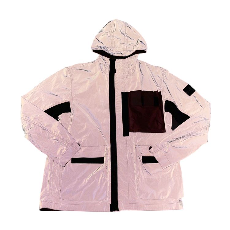 Stone Island Garment Dyed Plated Reflective With Mussola Gommata Grey Jacket