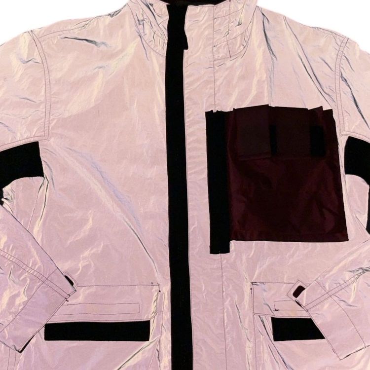 Stone Island Garment Dyed Plated Reflective With Mussola Gommata Grey Jacket image 8