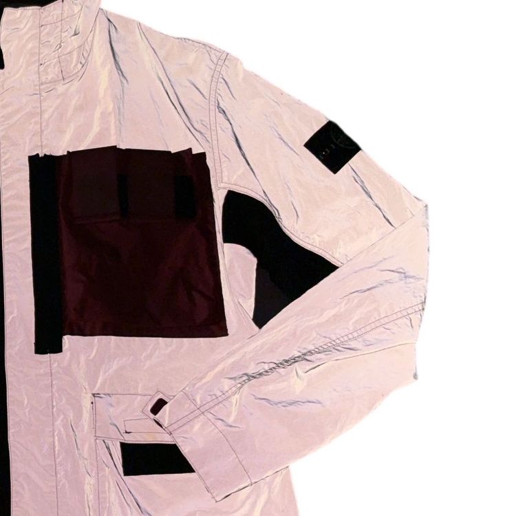 Stone Island Garment Dyed Plated Reflective With Mussola Gommata Grey Jacket image 4