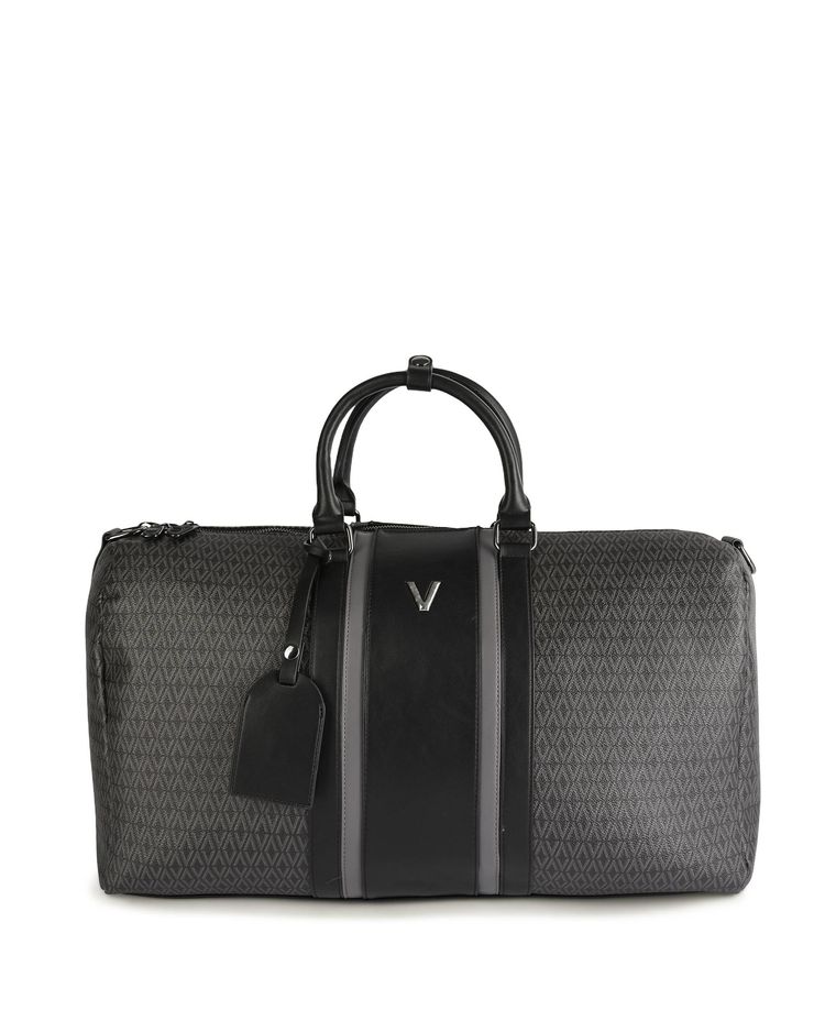 Black Patterned Duffle Bag
