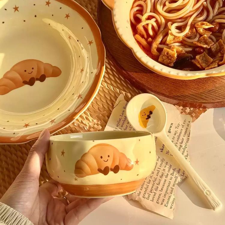 Ceramic Dinnerware Set With Croissant Design image 5