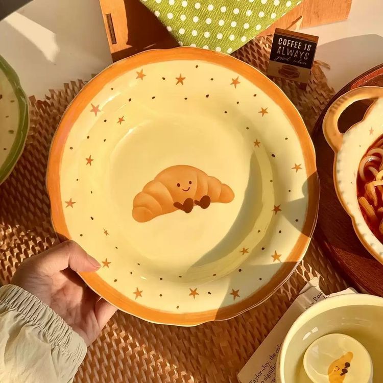 Ceramic Dinnerware Set With Croissant Design image 3