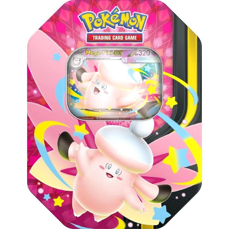 Pokémon Tin Box Mega Pixi ex #129 con 4 bustine e carta promozionale image 1