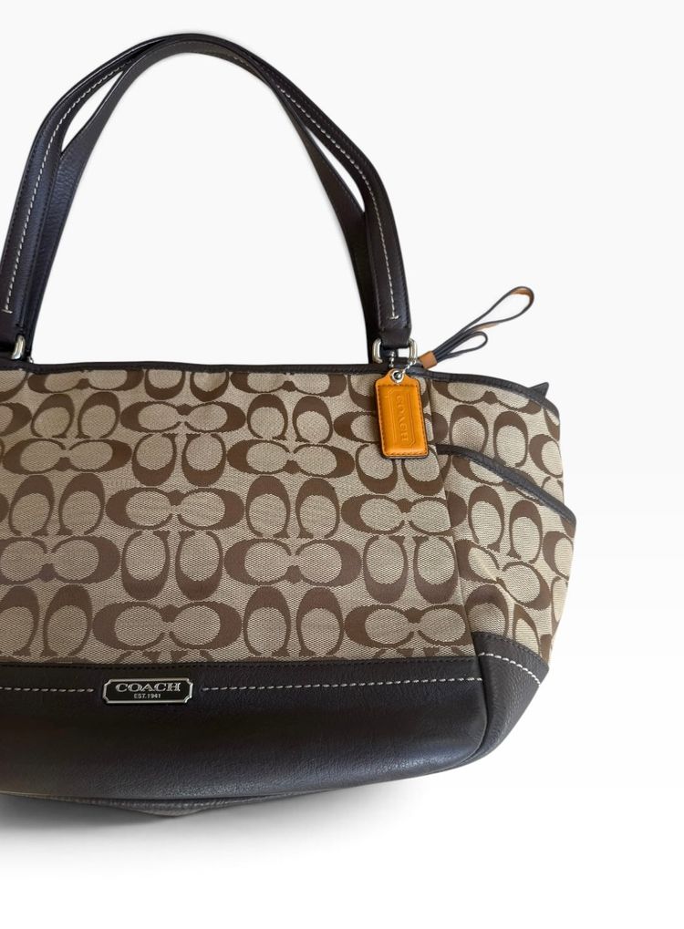 Coach Signature Jacquard Shoulder Tote Bag F23297 image 3