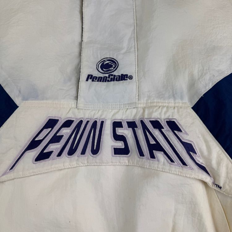 Vintage 90's Starter Penn State Pullover Pro Sport Jacket White Navy image 2