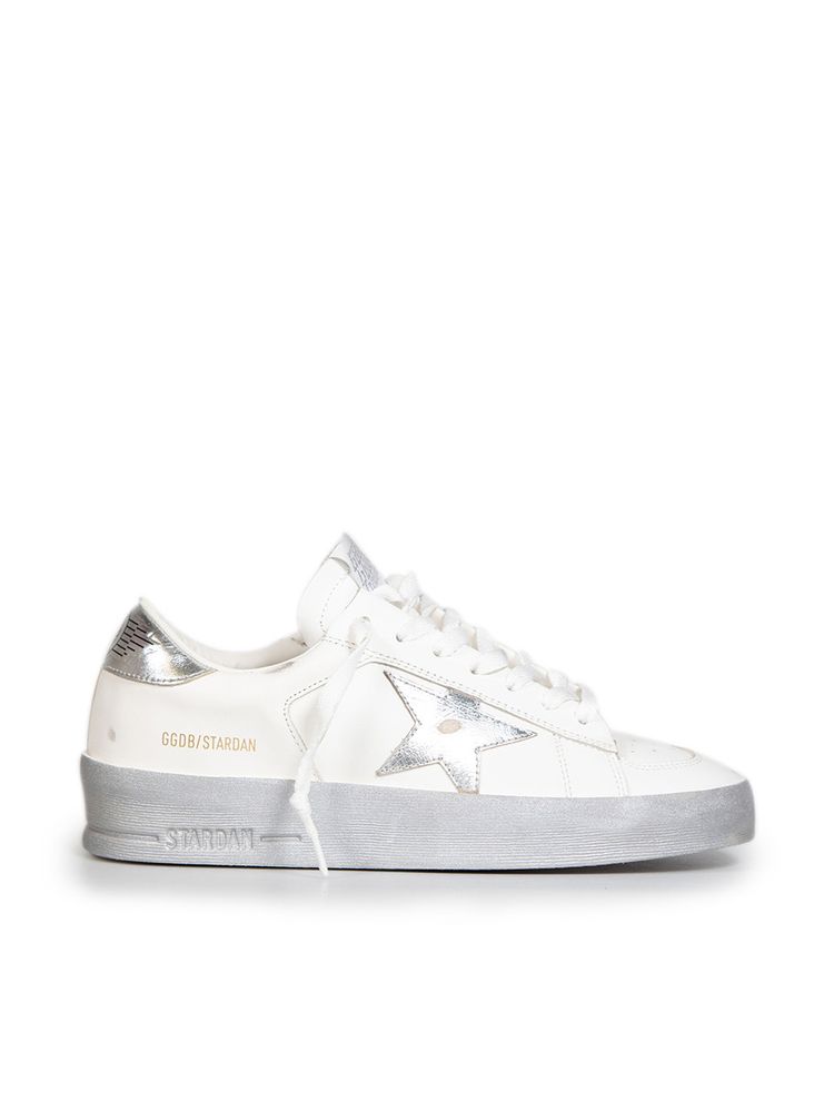 Golden Goose FW24 White Leather Silver Stardan Trainers