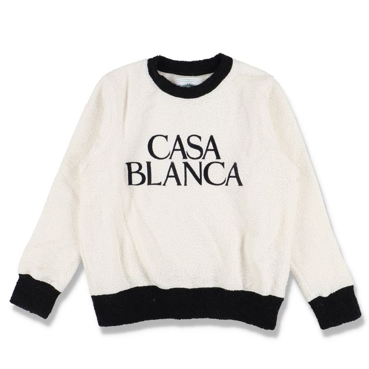 Casablanca White Two-Tone Fleece Logo Sweatshirt