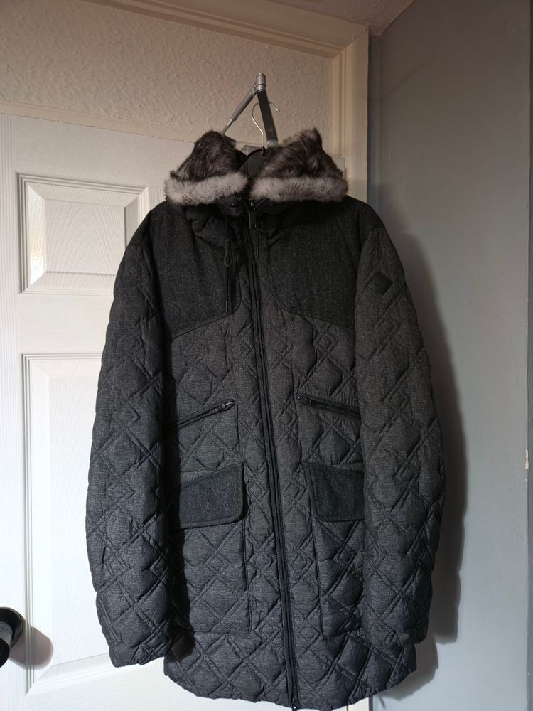 Other Moncler w collection japenese colab Quilted Winter Coat With Faux Fur Hood product image