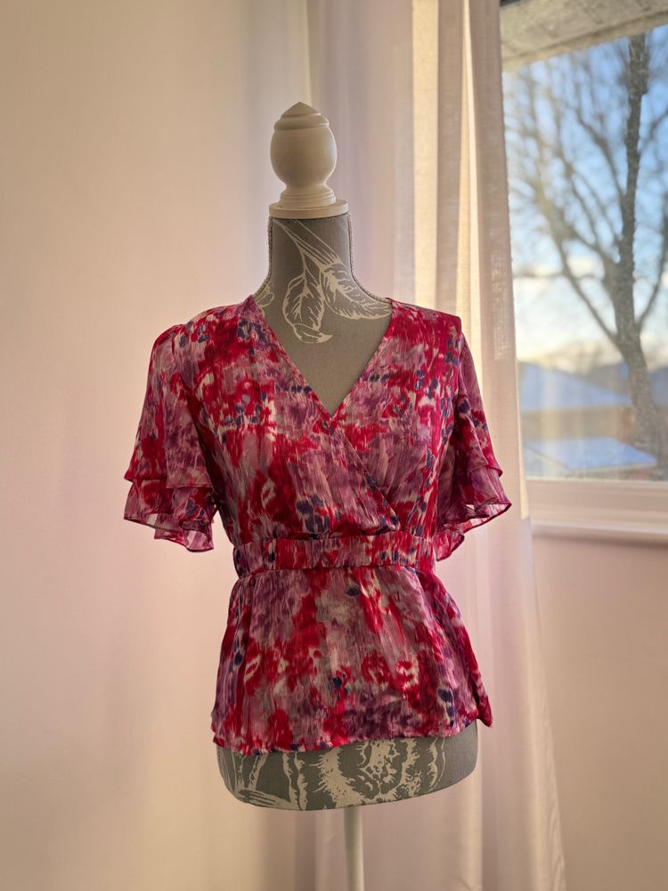 Girl In Mind Floral Wrap Blouse