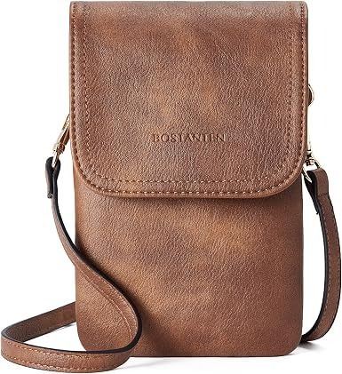 Bostanten Brown Leather Crossbody Bag image 1