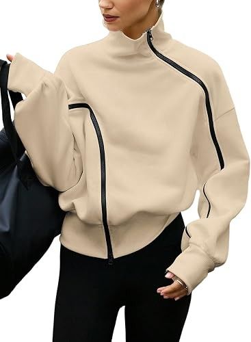 Beige Zip-Up Sweatshirt image 1